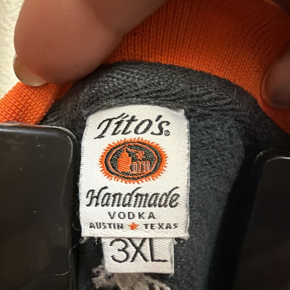 Tito's Handmade Vodka Men's 3XL Gray Orange Pullover Ugly Christmas Sweater - Picture 2 of 8